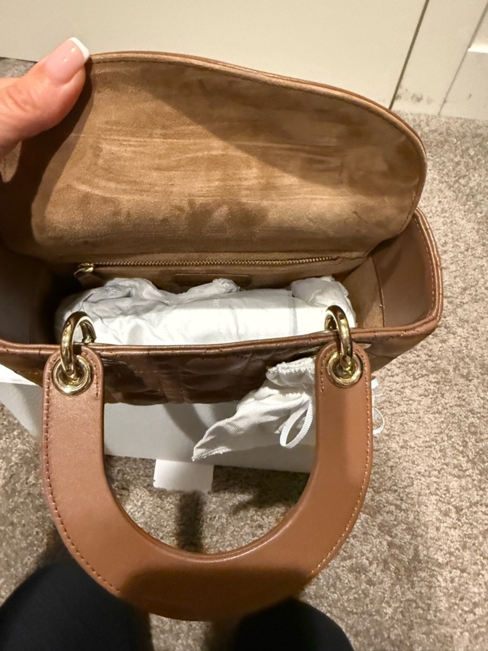 Dior Small Lady Dior MyABC Satchel in Tan Leather with Gold Hardware - Picture 10 of 14